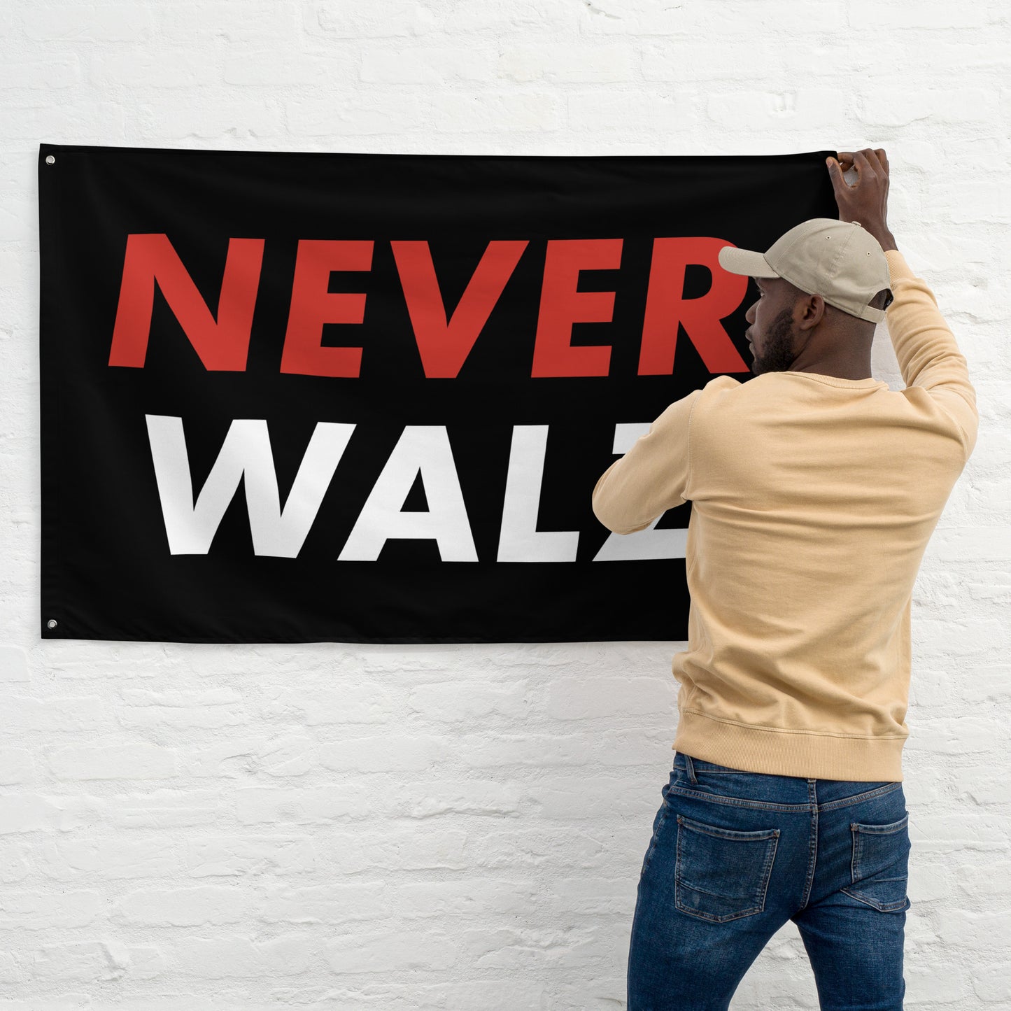 Never Walz Black Flag