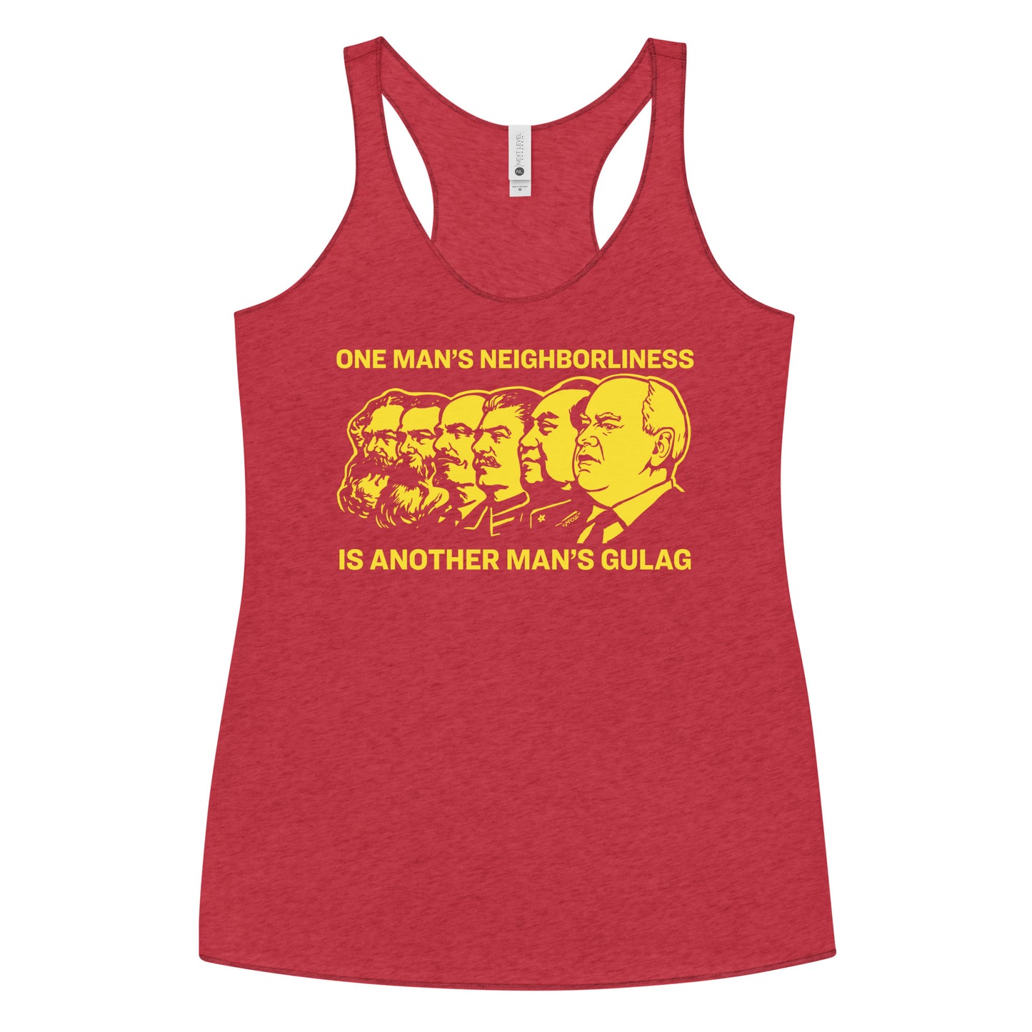 One Man's Neighborliness Tim Walz Women's Racerback Tank