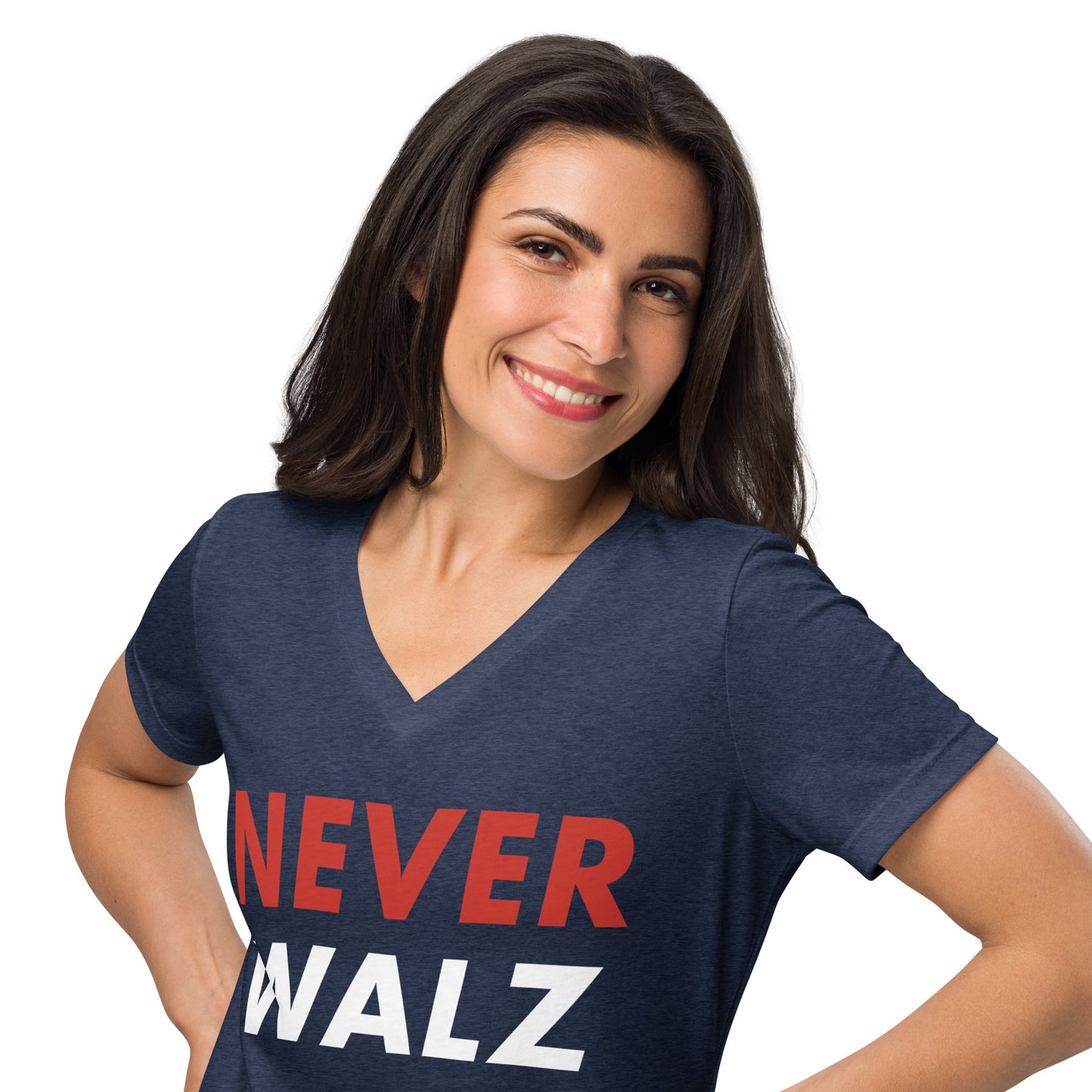 Never Walz Women’s Relaxed V-neck T-shirt