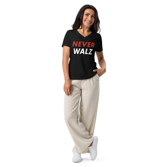 Never Walz Women’s Relaxed V-neck T-shirt